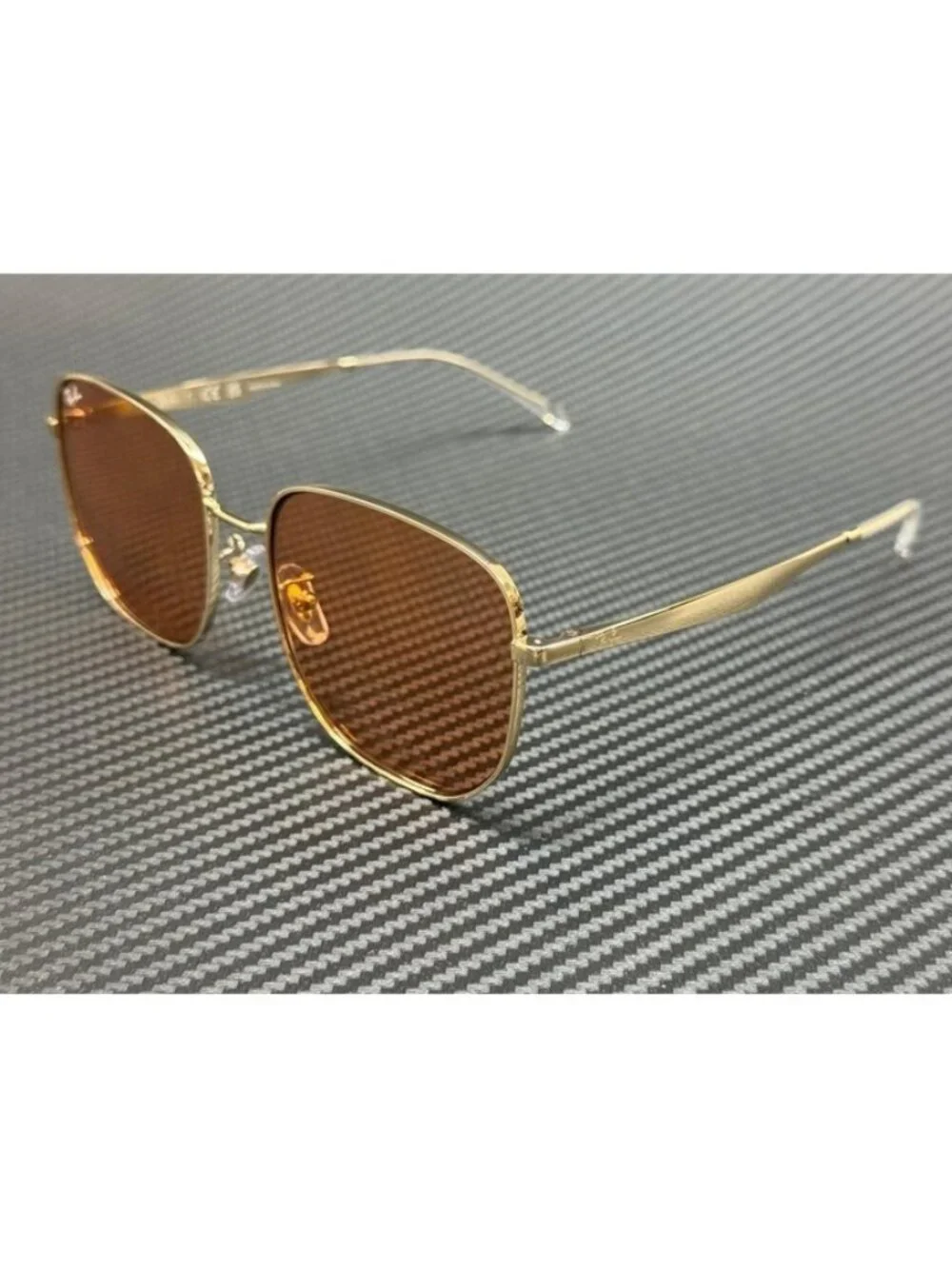 New Ray-Ban Men Pale Gold Sunglasses 57-18-145